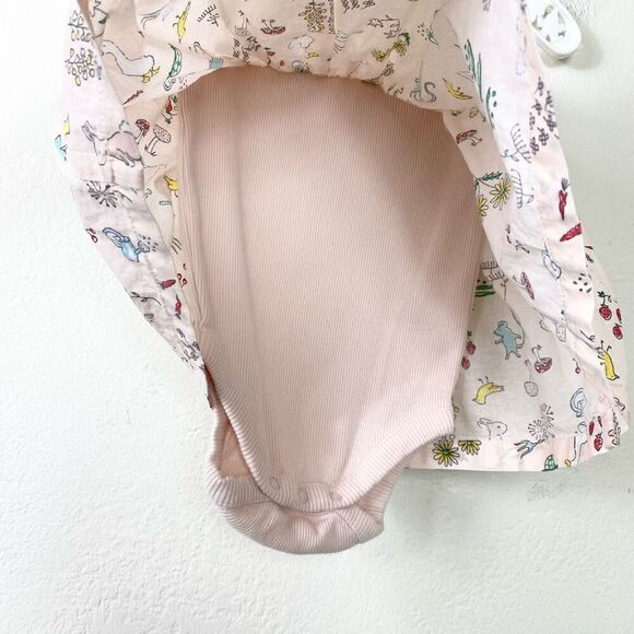 Nordstrom Baby Girl’s Light Pink Garden Animal Themed Dress One Piece Size 6M - Picture 4 of 6